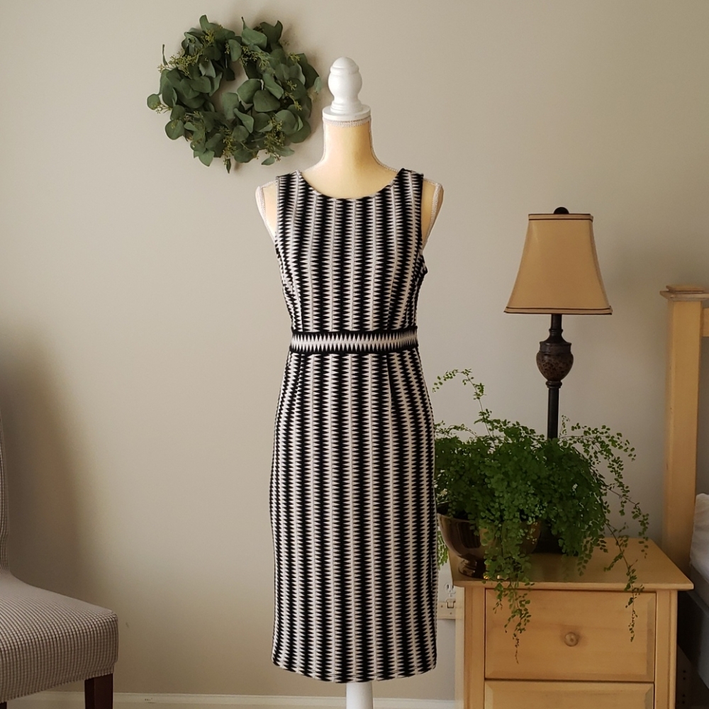Philosophy black and tan midi dress  M